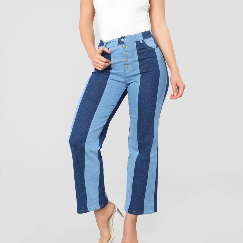 DUPLICITY LIFE COLOR-BLOCK JEANS